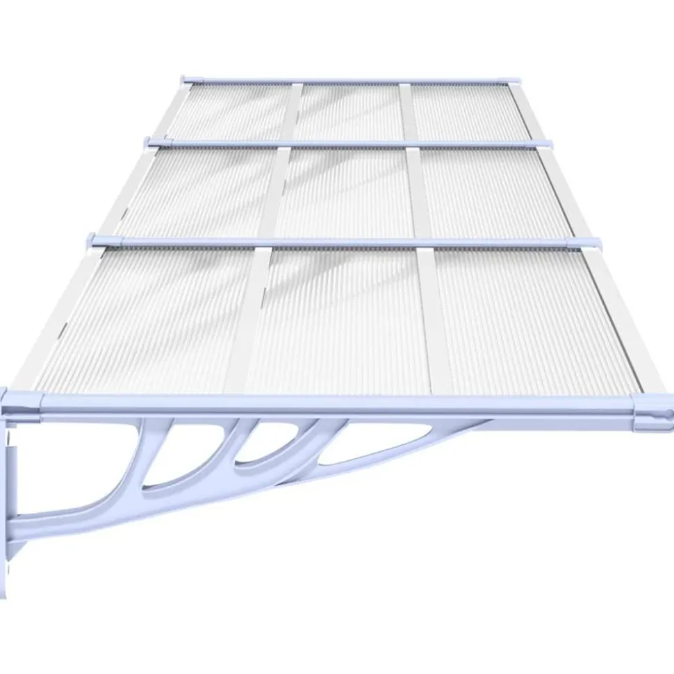 VIDAXL - Auvent de porte gris et transparent 297,5x90 cm polycarbonate