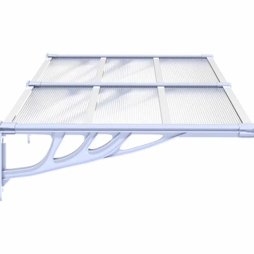 VIDAXL - Auvent de porte gris et transparent 152,5x90 cm polycarbonate
