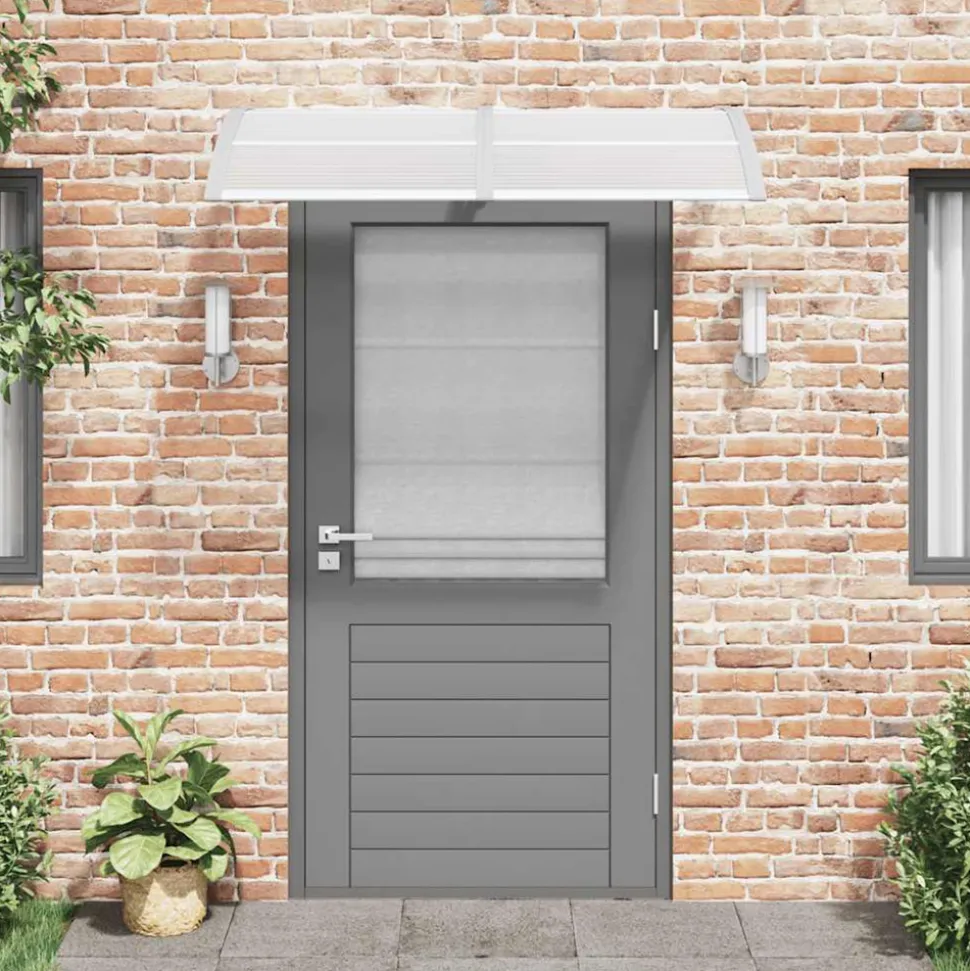 VIDAXL - Auvent de porte gris 150x100 cm polycarbonate