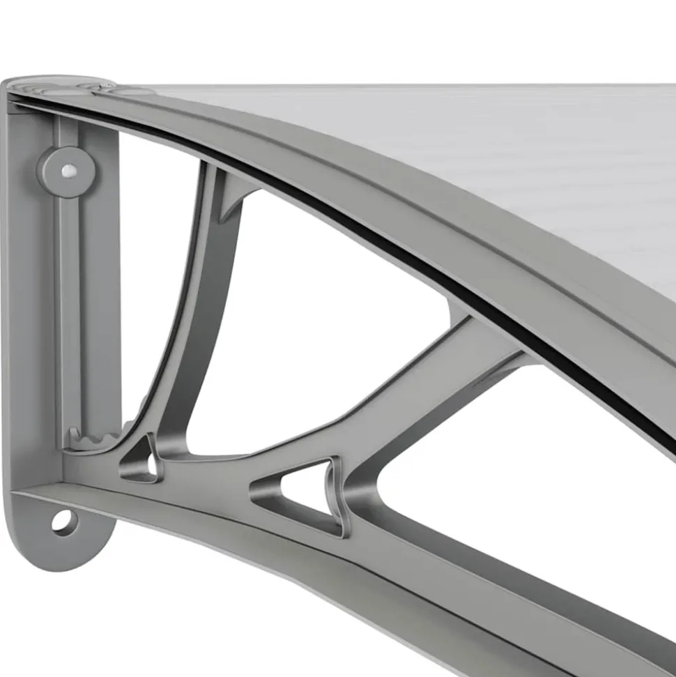 VIDAXL - Auvent de porte gris 150x100 cm polycarbonate