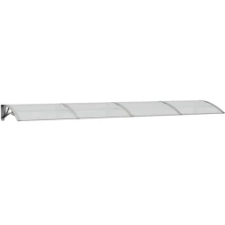 VIDAXL - Auvent de porte gris et transparent 350x75 cm polycarbonate