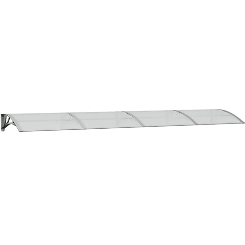 VIDAXL - Auvent de porte gris et transparent 350x75 cm polycarbonate