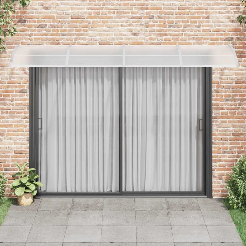 VIDAXL - Auvent de porte gris et transparent 350x75 cm polycarbonate