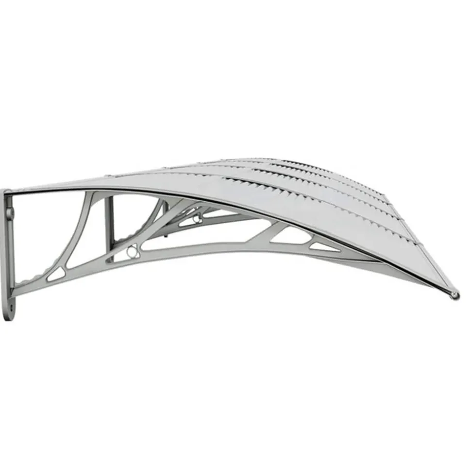 VIDAXL - Auvent de porte gris et transparent 350x75 cm polycarbonate