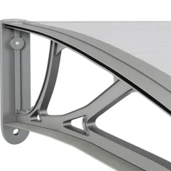VIDAXL - Auvent de porte gris et transparent 350x75 cm polycarbonate