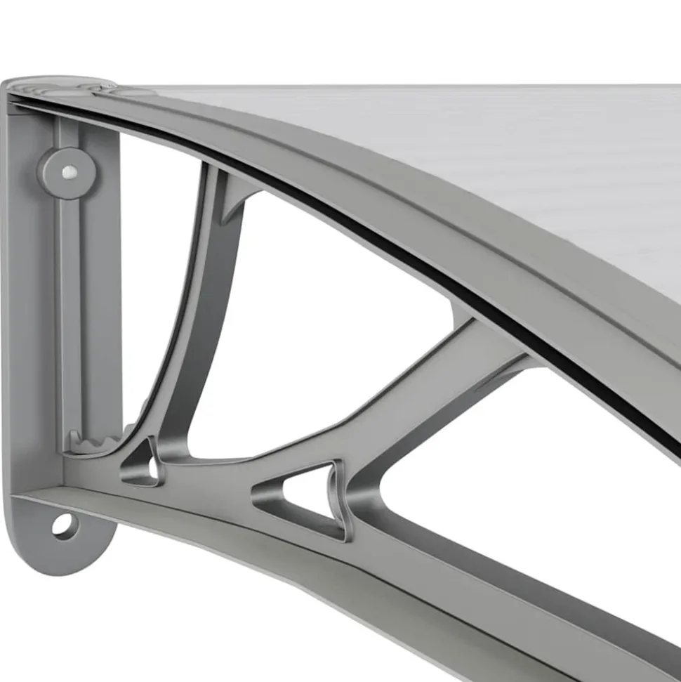 VIDAXL - Auvent de porte gris et transparent 350x75 cm polycarbonate