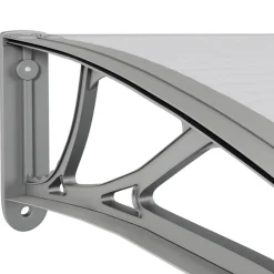 VIDAXL - Auvent de porte gris et transparent 400x75 cm polycarbonate