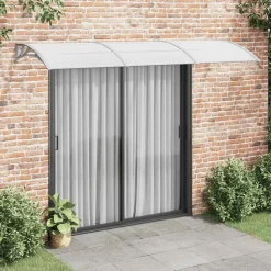 VIDAXL - Auvent de porte gris 300x100 cm polycarbonate