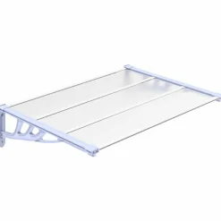 VIDAXL - Auvent de porte gris et transparent 122x90 cm polycarbonate
