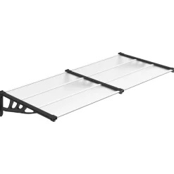 VIDAXL - Auvent de porte noir et transparent 199x90 cm polycarbonate