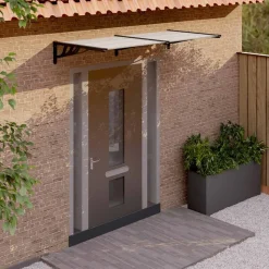 VIDAXL - Auvent de porte noir et transparent 199x90 cm polycarbonate