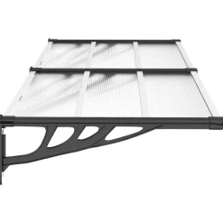 VIDAXL - Auvent de porte noir et transparent 199x90 cm polycarbonate