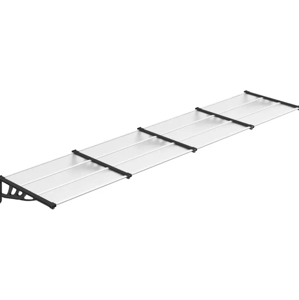 VIDAXL - Auvent de porte noir et transparent 396x90 cm polycarbonate