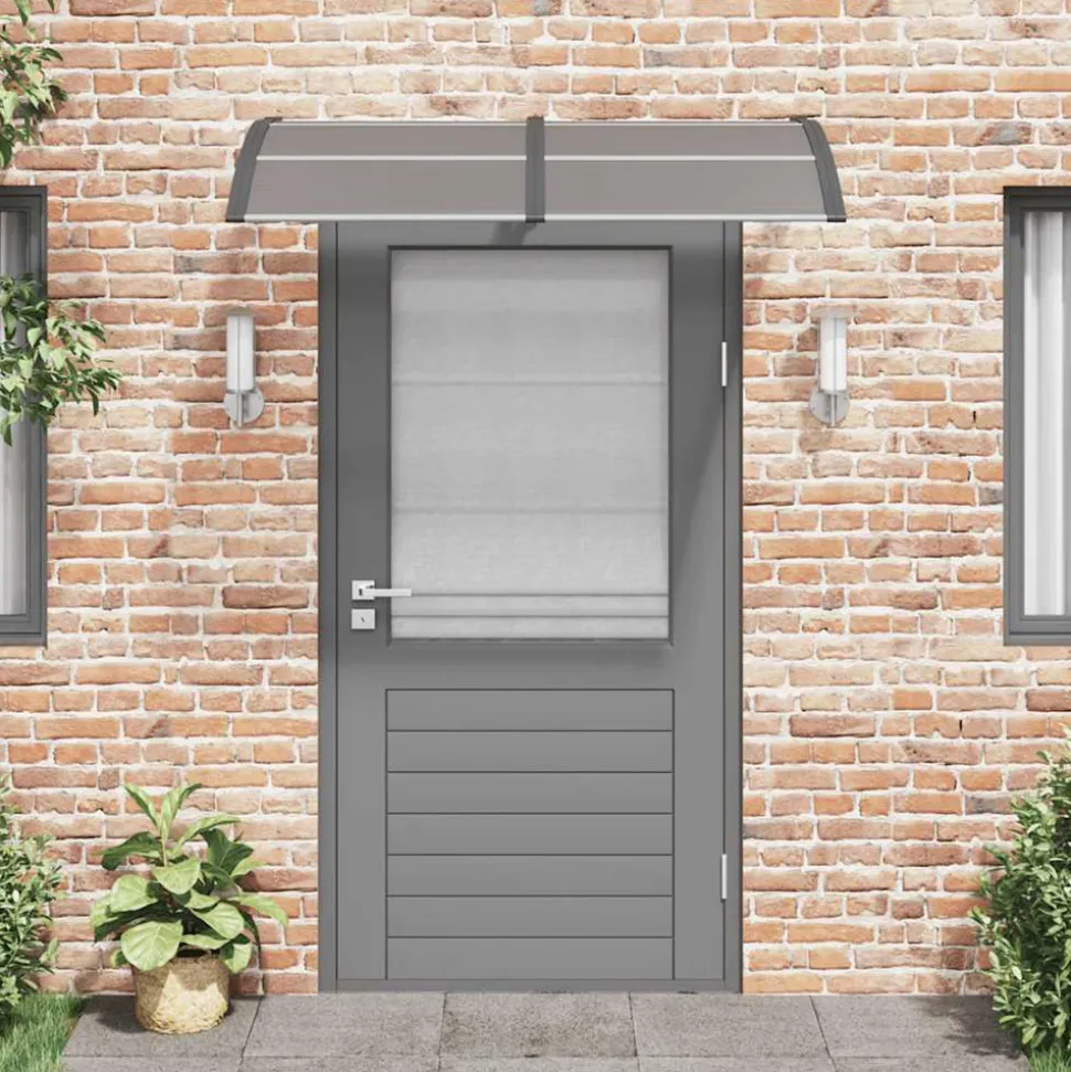 VIDAXL - Auvent de porte noir 150x100 cm polycarbonate