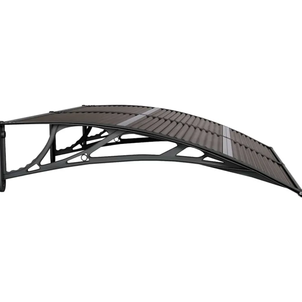 VIDAXL - Auvent de porte noir 150x100 cm polycarbonate