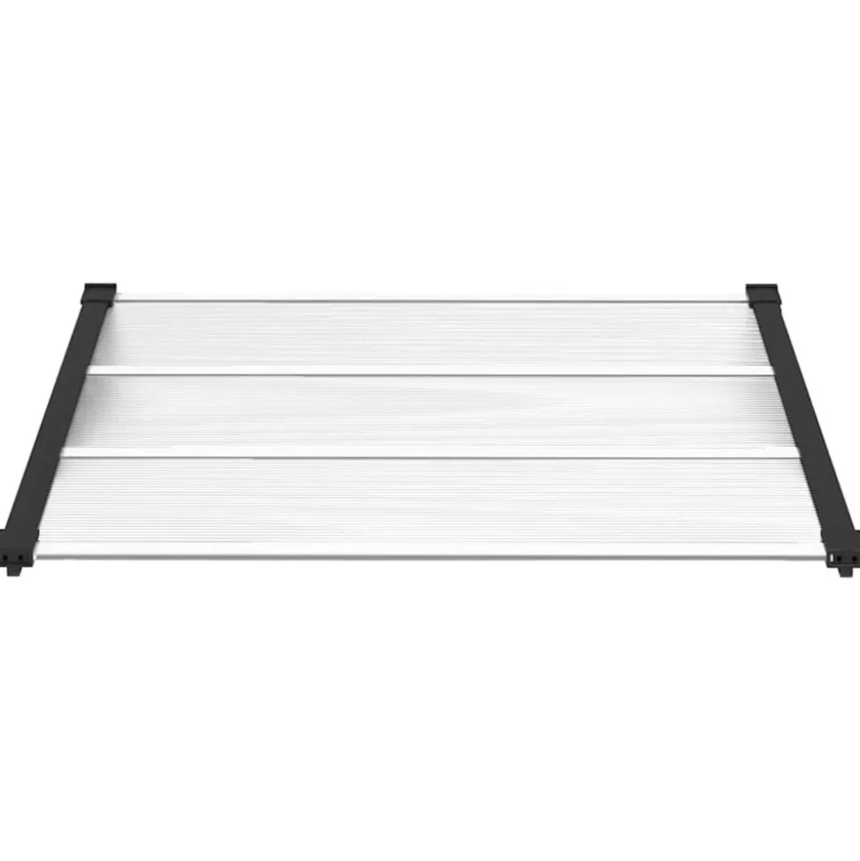 VIDAXL - Auvent de porte noir et transparent 122x90 cm polycarbonate