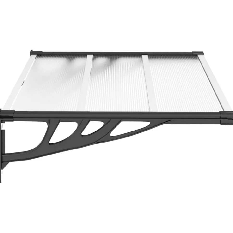 VIDAXL - Auvent de porte noir et transparent 122x90 cm polycarbonate