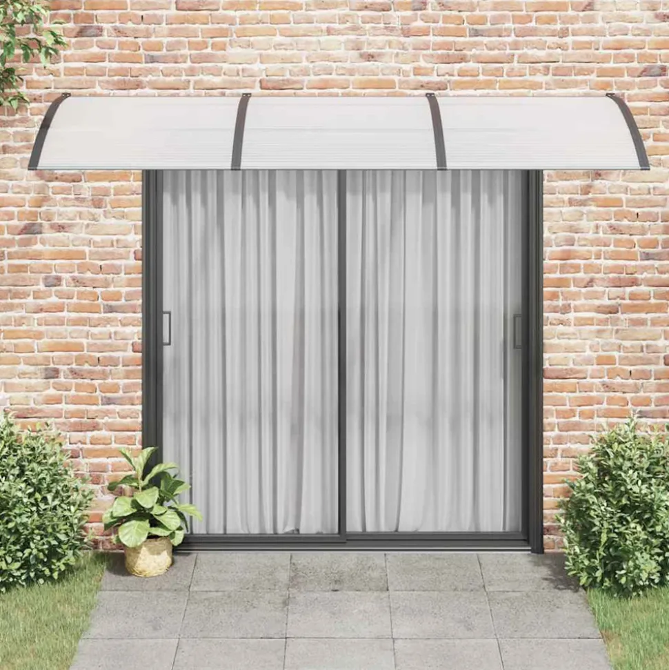 VIDAXL - Auvent de porte noir et transparent 300x75 cm polycarbonate
