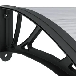 VIDAXL - Auvent de porte noir et transparent 300x75 cm polycarbonate