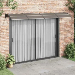 VIDAXL - Auvent de porte noir et transparent 350x75 cm polycarbonate