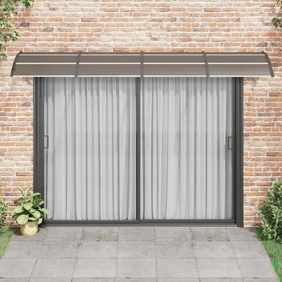 VIDAXL - Auvent de porte noir et transparent 350x75 cm polycarbonate