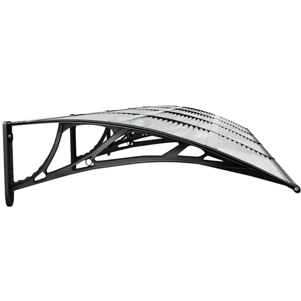VIDAXL - Auvent de porte noir et transparent 350x75 cm polycarbonate