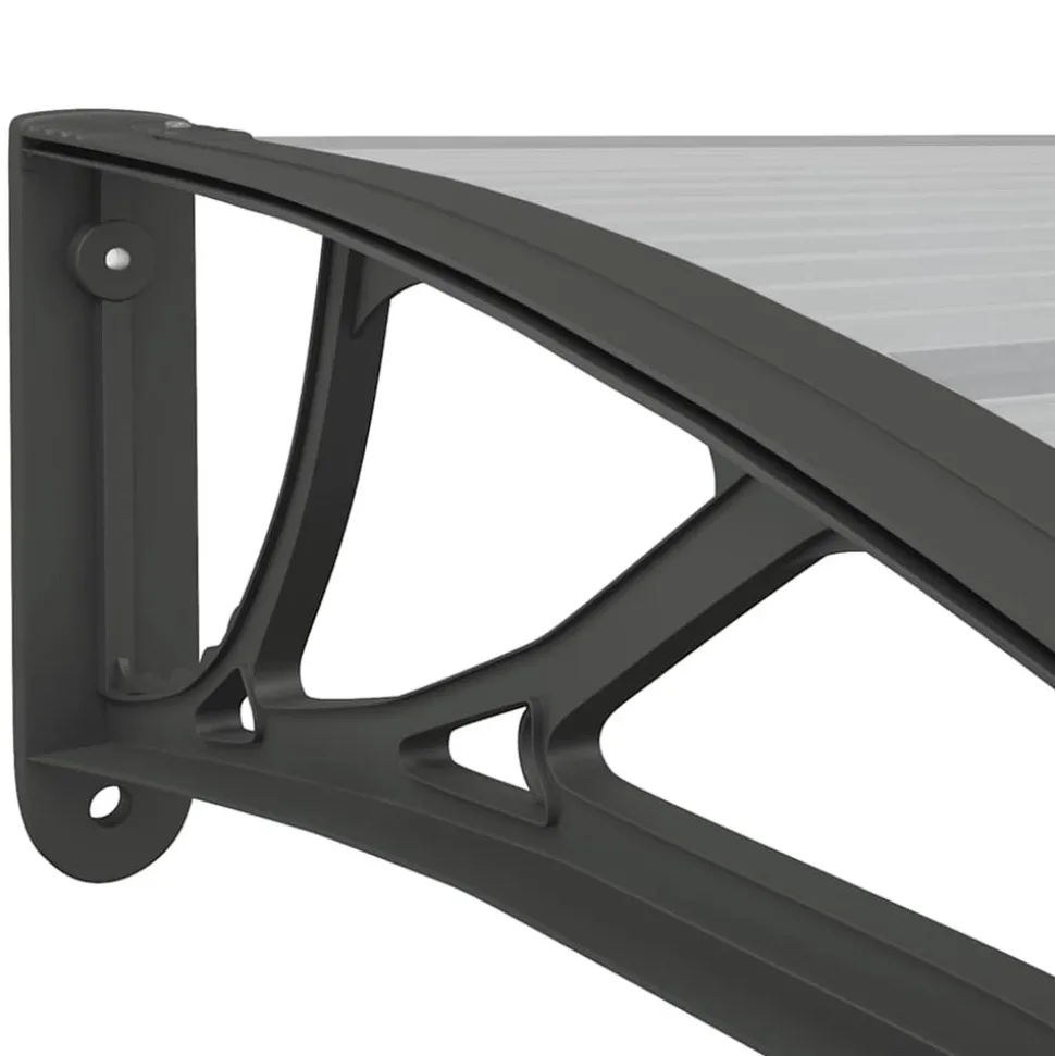 VIDAXL - Auvent de porte noir et transparent 350x75 cm polycarbonate