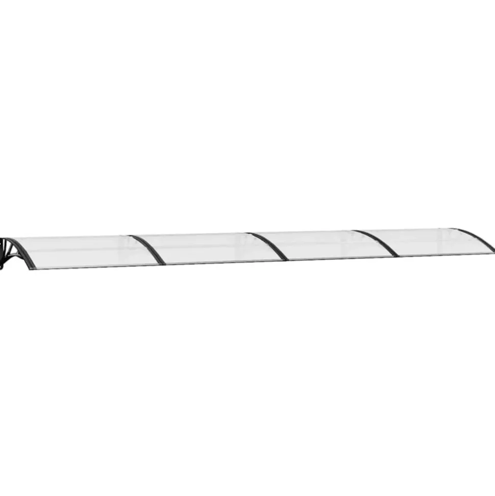 VIDAXL - Auvent de porte noir et transparent 400x75 cm polycarbonate