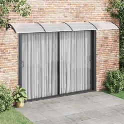 VIDAXL - Auvent de porte noir et transparent 400x75 cm polycarbonate