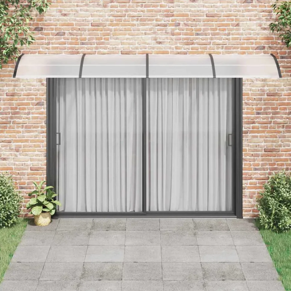 VIDAXL - Auvent de porte noir et transparent 400x75 cm polycarbonate