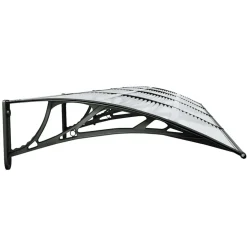 VIDAXL - Auvent de porte noir et transparent 400x75 cm polycarbonate
