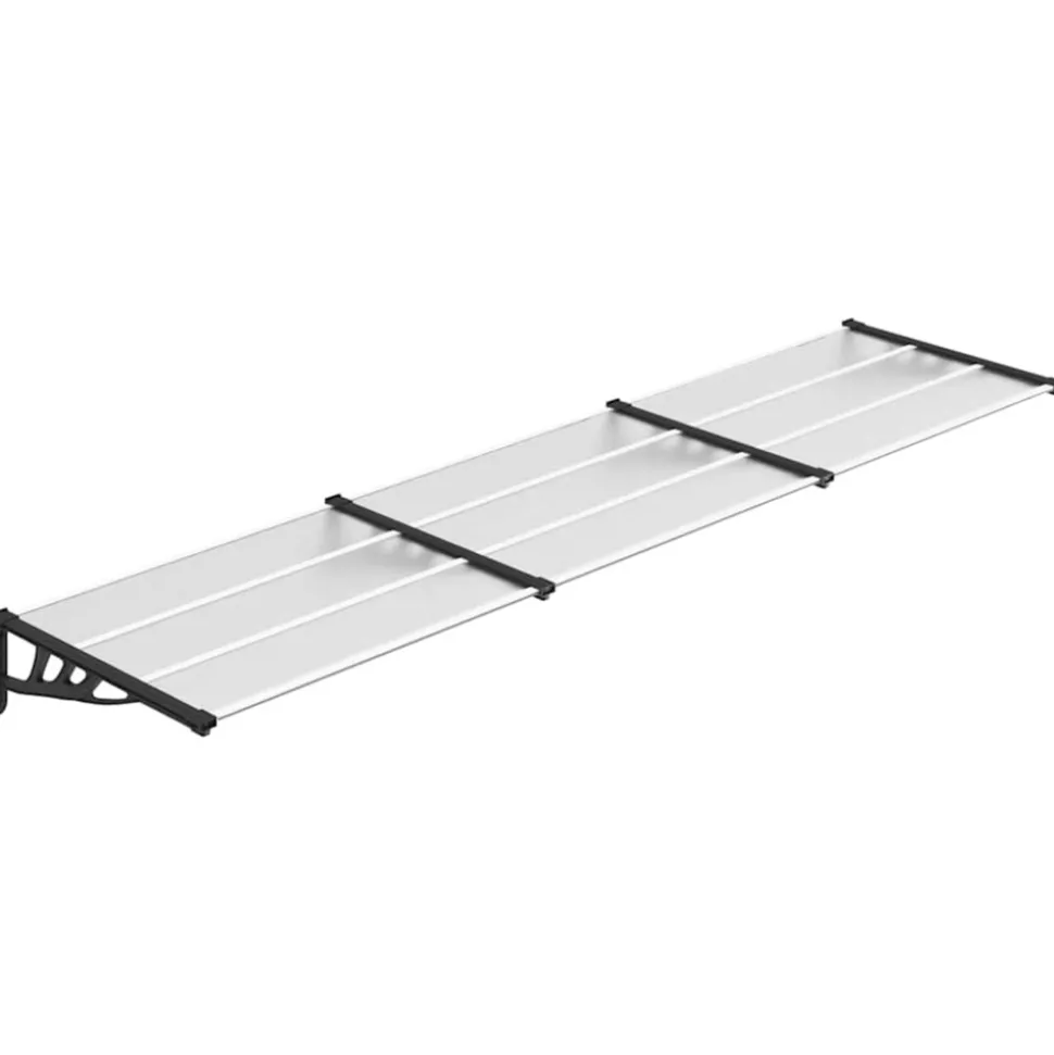 VIDAXL - Auvent de porte noir et transparent 358,5x90 cm polycarbonate
