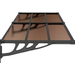 VIDAXL - Auvent de porte noir 239x90 cm polycarbonate