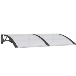 VIDAXL - Auvent de porte noir 150x100 cm polycarbonate