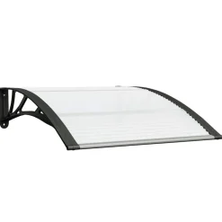 VIDAXL - Auvent de porte noir et transparent 100x75 cm polycarbonate