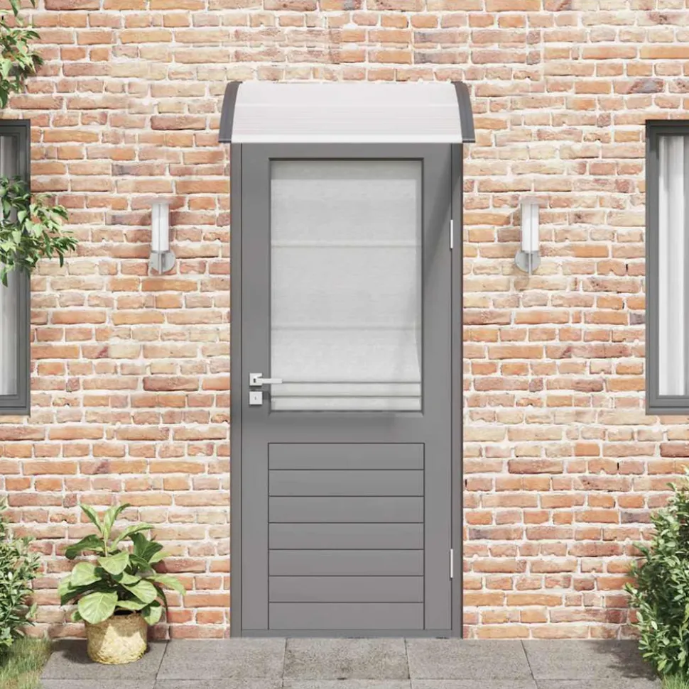 VIDAXL - Auvent de porte noir et transparent 100x75 cm polycarbonate
