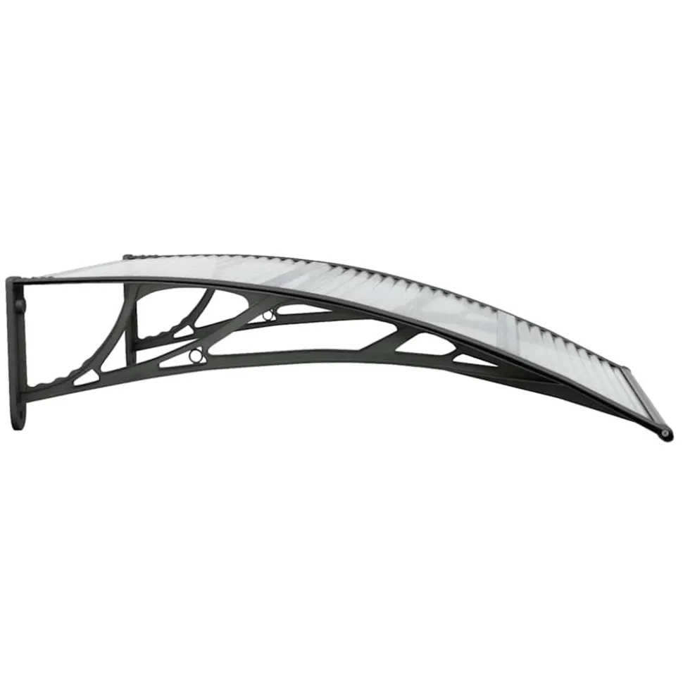VIDAXL - Auvent de porte noir et transparent 100x75 cm polycarbonate