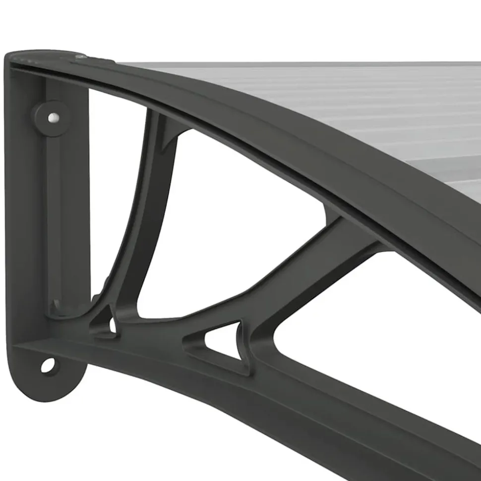 VIDAXL - Auvent de porte noir et transparent 100x75 cm polycarbonate