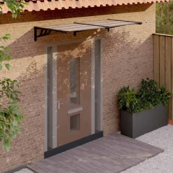 VIDAXL - Auvent de porte noir 199x90 cm polycarbonate