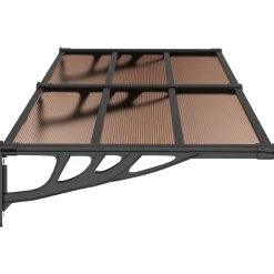 VIDAXL - Auvent de porte noir 199x90 cm polycarbonate