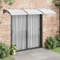 VIDAXL - Auvent de porte noir 300x100 cm polycarbonate