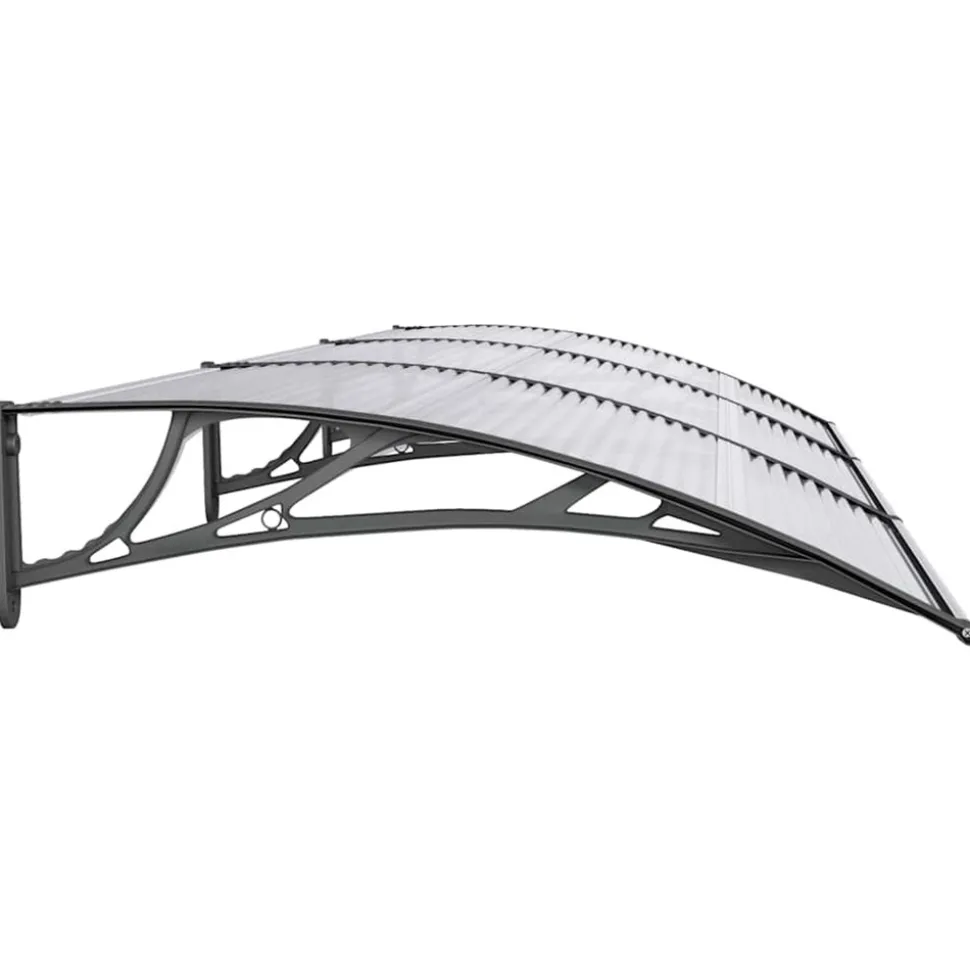 VIDAXL - Auvent de porte noir 300x100 cm polycarbonate