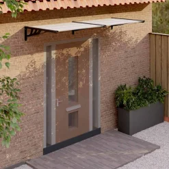 VIDAXL - Auvent de porte noir et transparent 239x90 cm polycarbonate