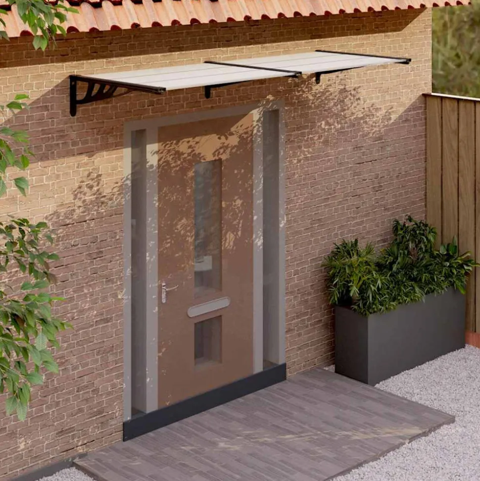 VIDAXL - Auvent de porte noir et transparent 239x90 cm polycarbonate