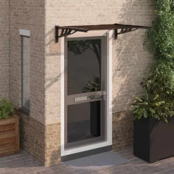 VIDAXL - Auvent de porte noir 122x90 cm polycarbonate