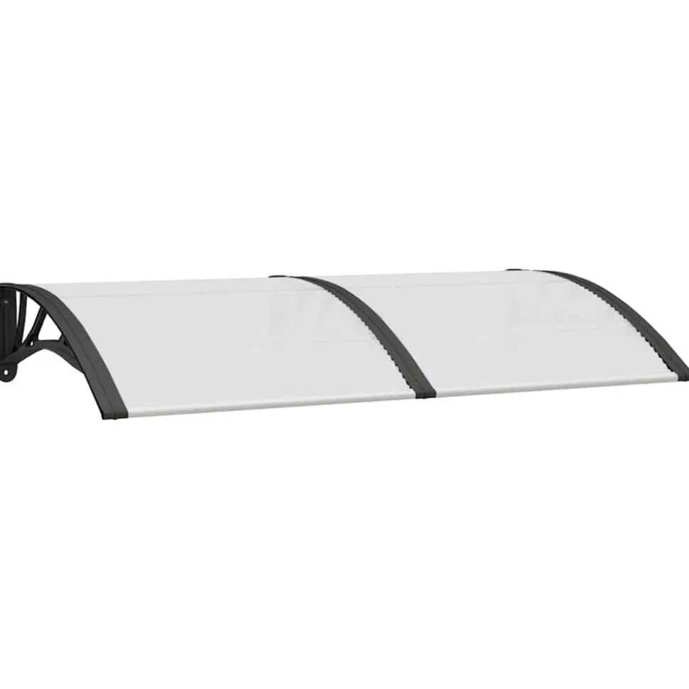 VIDAXL - Auvent de porte noir et transparent 150x75 cm polycarbonate