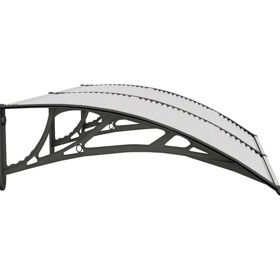 VIDAXL - Auvent de porte noir et transparent 150x75 cm polycarbonate