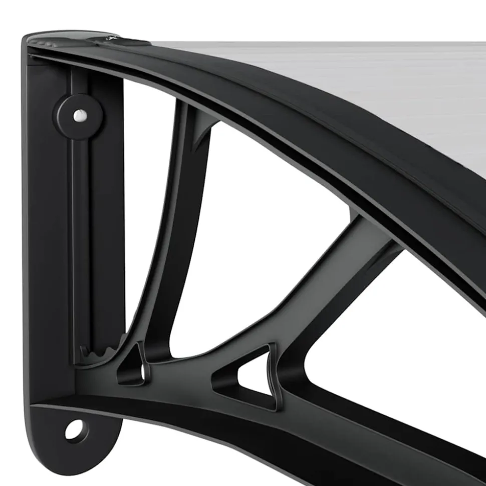 VIDAXL - Auvent de porte noir et transparent 150x75 cm polycarbonate