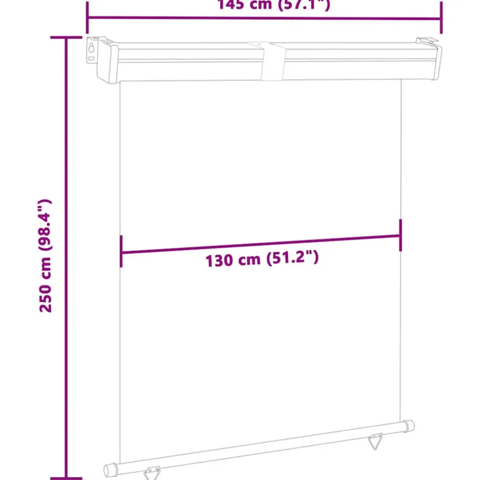 VIDAXL - Auvent latéral de balcon 145x250 cm marron