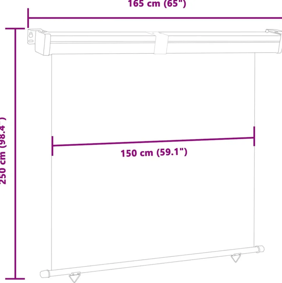 VIDAXL - Auvent latéral de balcon 165x250 cm rouge